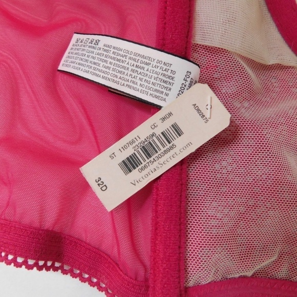 NWT!! VICTORIA’S SECRET Padded Demi-Buste Cousinne Longline Lace Bra 32D - Picture 15 of 16